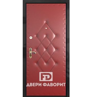 металлическая недорогая дверь снаружи отделана экокожей 