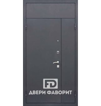 двустворчатая дверь с верхней вставкой отделана с двух сторон цинкогрунтом