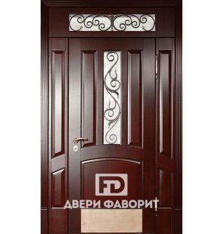 Стальная дверь с верхней вставкой со стеклом (терморазрыв)
