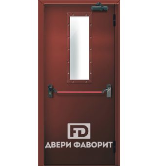 Противопожарная дверь с доводчиком и стеклом