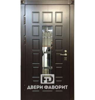 Дверь стальная с МДФ (стекло, ковка)