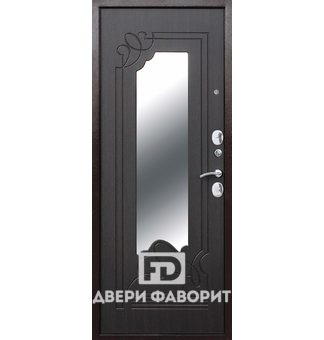 Дверь металлическая с фигурным зеркалом