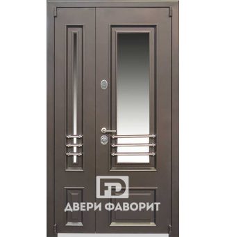 Двустворчатая дверь в загородный дом со стеклом